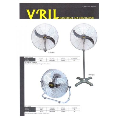 VRIL VFAN26W 26" Industry Wall Fan - Image 2