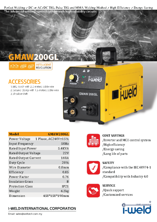 i-WELD GMAW200GL MIG Welding Machine - Image 2