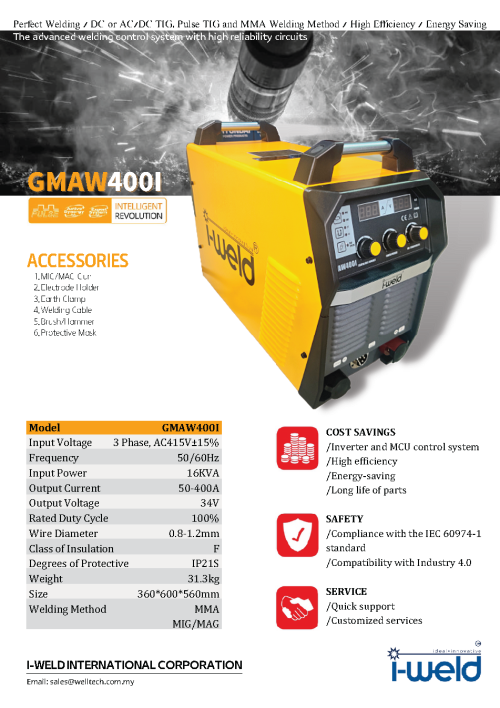 i-WELD GMAW400I MIG Welding Machine - Image 2