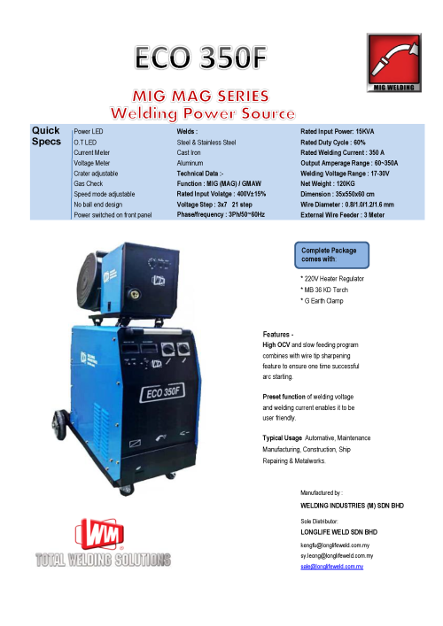 WIM ECO350F MIG Welding Machine - Image 2